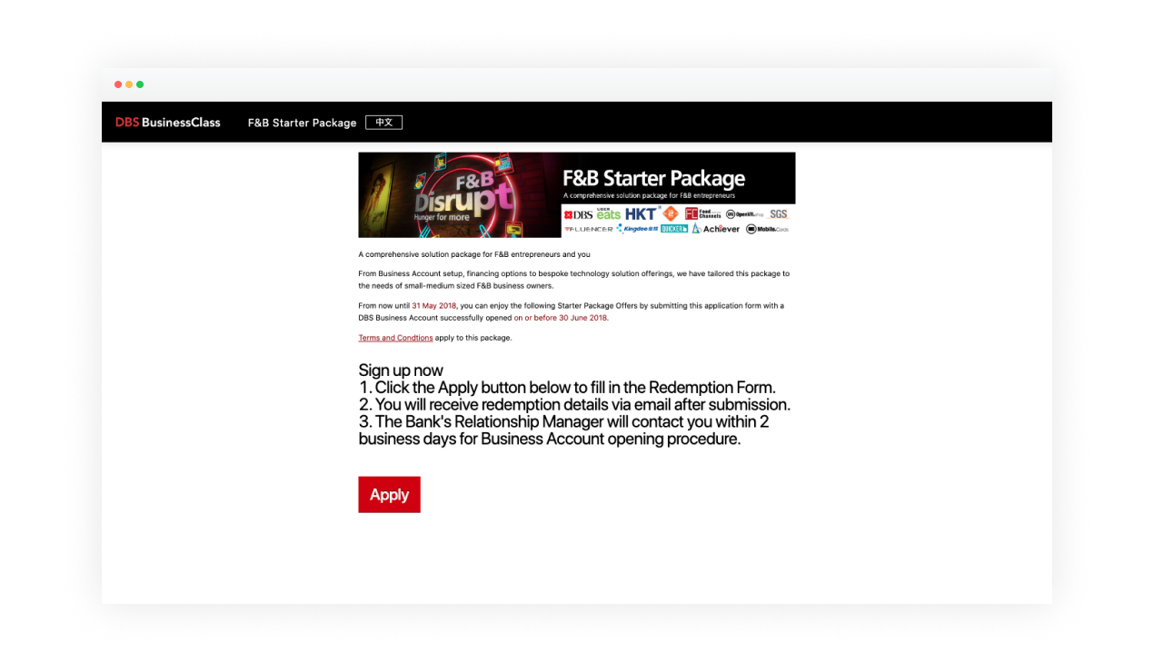 Event – BusinessClass F&B Starter Package